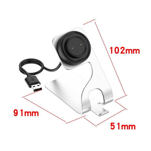 For Amazfit Bip 5 Unity A2324 Portable Magnetic Aluminum Alloy Charger Holder(Silver)