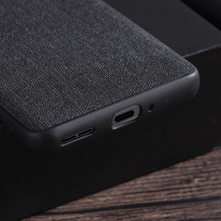 For OnePlus 12 Cloth Texture PU + TPU Phone Case(Black)