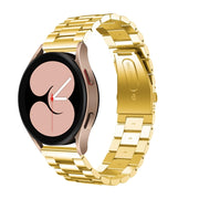 For Samsung Galaxy Watch6 / 6 Classic Flat Head Three-bead Stainless Steel Watch Band(Gold)