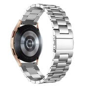 For Samsung Galaxy Watch6 / 6 Classic Flat Head Three-bead Stainless Steel Watch Band(Silver)
