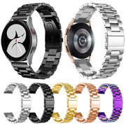 For Samsung Galaxy Watch6 / 6 Classic Flat Head Three-bead Stainless Steel Watch Band(Gold)