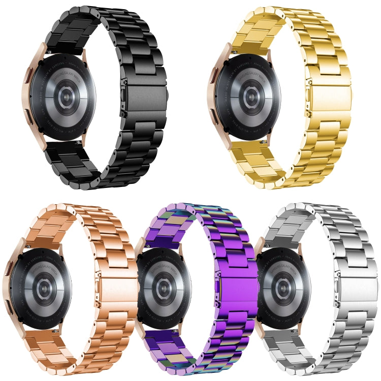 For Samsung Galaxy Watch6 / 6 Classic Flat Head Three-bead Stainless Steel Watch Band(Colorful)