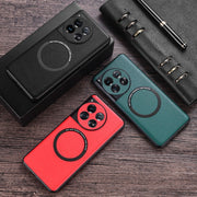For OnePlus 12 PU MagSafe Magnetic Phone Case(White)