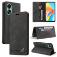 For OPPO A78 4G Skin Feel Anti-theft Brush Horizontal Flip Leather Case with Holder(Black) - OPPO Cases by PMC TechLife | Online Shopping South Africa | PMC TechLife