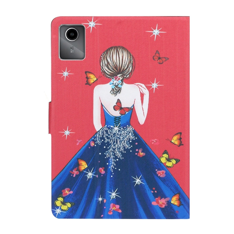 For Lenovo Tab M11/ Xiaoxin Pad 11 2024 Voltage Coloured Drawing Smart Leather Tablet Case(Girl Back)