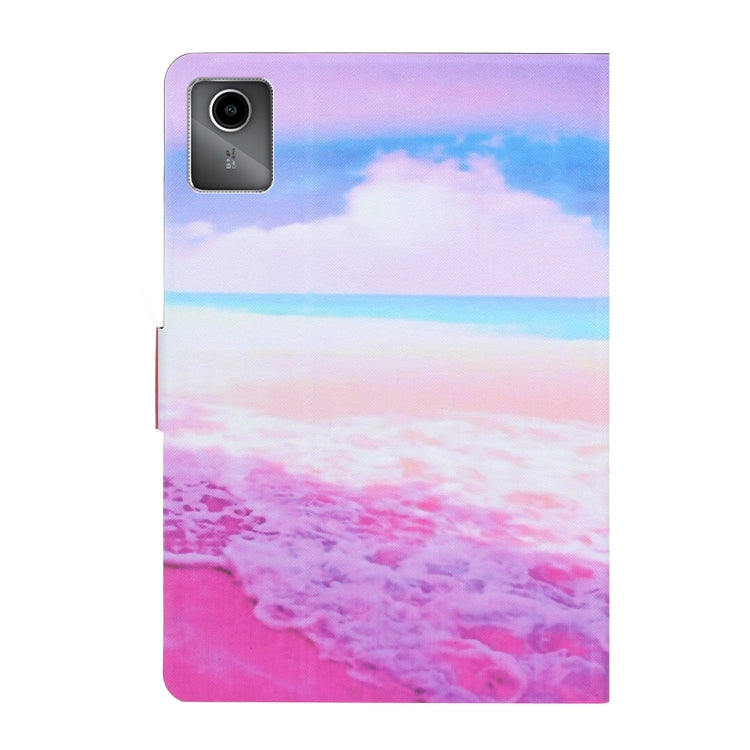 For Lenovo Tab M11/ Xiaoxin Pad 11 2024 Voltage Coloured Drawing Smart Leather Tablet Case(Pink Beach)