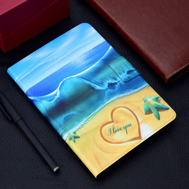 For Lenovo Tab M11/ Xiaoxin Pad 11 2024 Voltage Coloured Drawing Smart Leather Tablet Case(Blue Beach)
