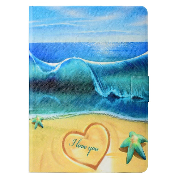 For Lenovo Tab M11/ Xiaoxin Pad 11 2024 Voltage Coloured Drawing Smart Leather Tablet Case(Blue Beach)