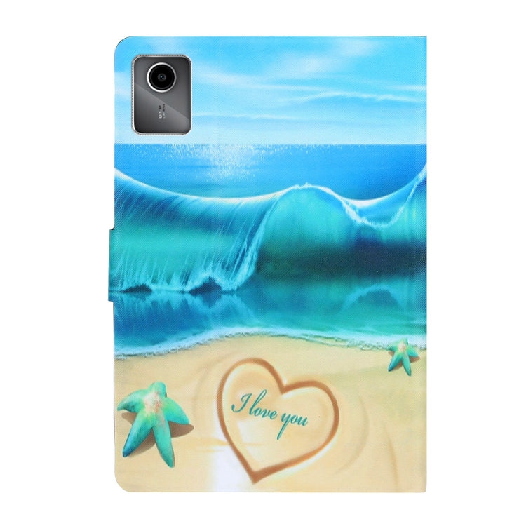 For Lenovo Tab M11/ Xiaoxin Pad 11 2024 Voltage Coloured Drawing Smart Leather Tablet Case(Blue Beach)
