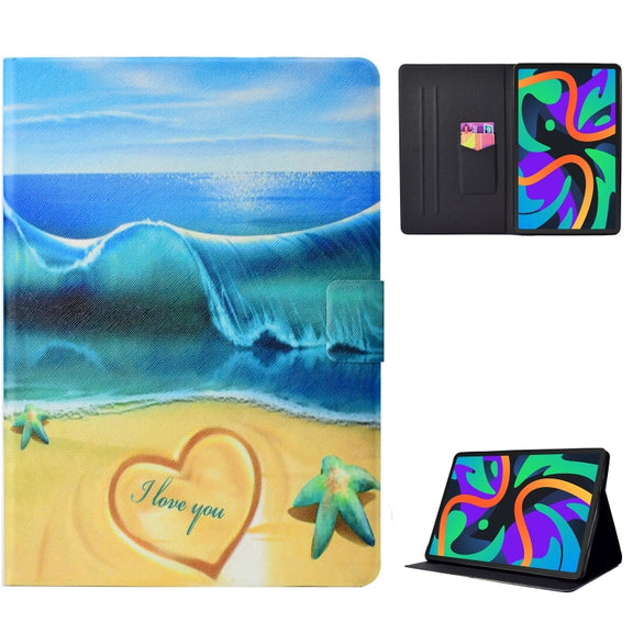 For Lenovo Tab M11/ Xiaoxin Pad 11 2024 Voltage Coloured Drawing Smart Leather Tablet Case(Blue Beach)