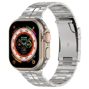 For Apple Watch Ultra 49mm Tortoise Buckle Titanium Steel Watch Band(Silver)