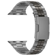 For Apple Watch SE 44mm Tortoise Buckle Titanium Steel Watch Band(Grey)