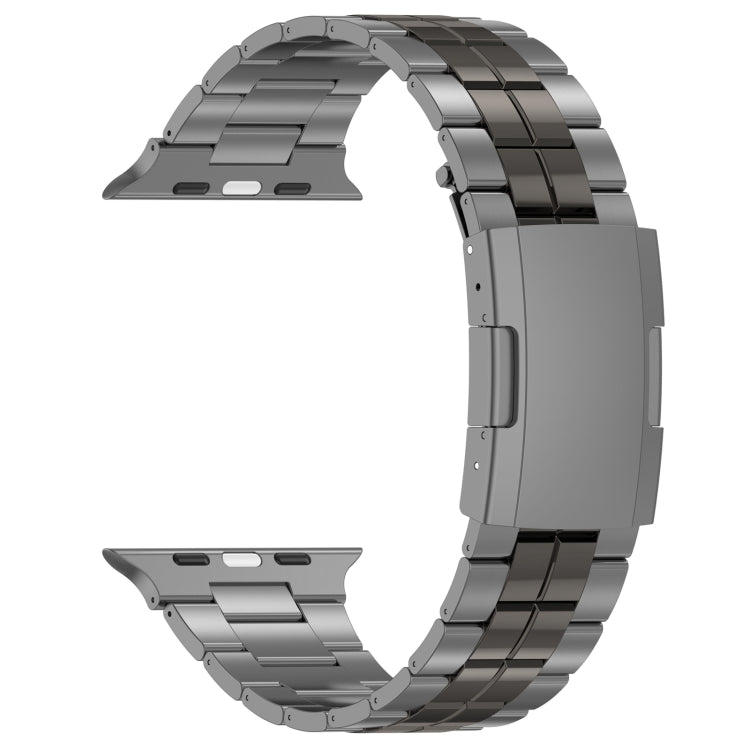 For Apple Watch SE 44mm Tortoise Buckle Titanium Steel Watch Band(Grey)