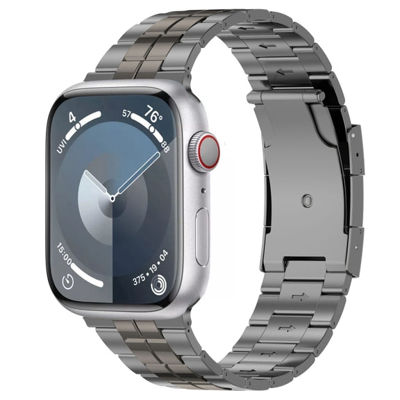 For Apple Watch SE 44mm Tortoise Buckle Titanium Steel Watch Band(Grey)