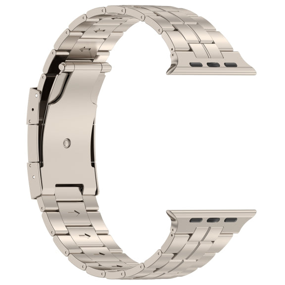For Apple Watch Series 5 40mm Tortoise Buckle Titanium Steel Watch Band(Starlight)