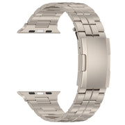 For Apple Watch 42mm Tortoise Buckle Titanium Steel Watch Band(Starlight)