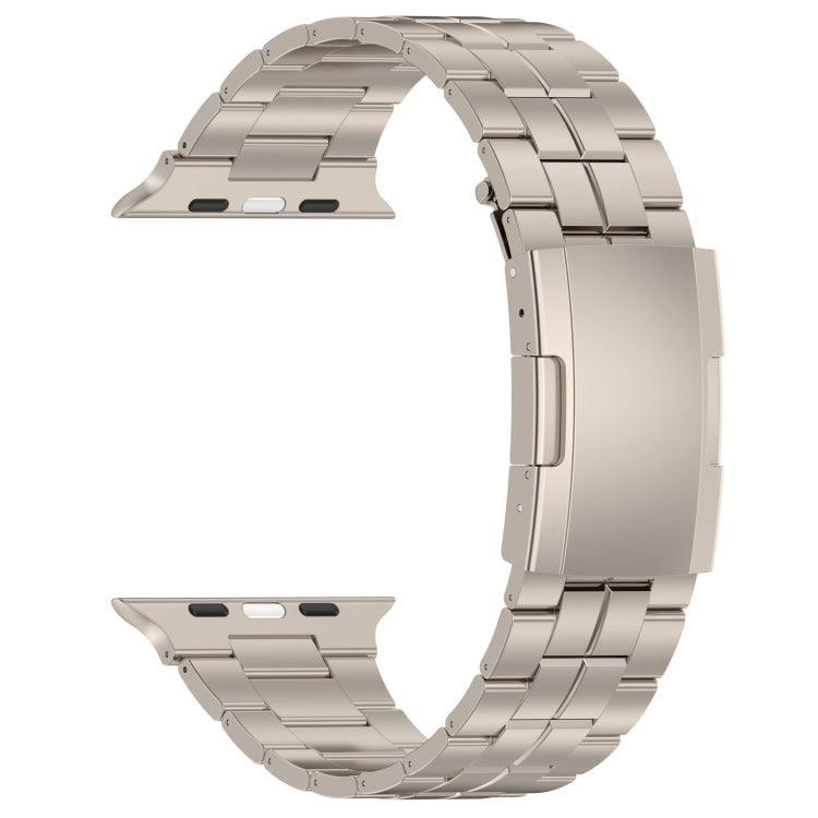For Apple Watch 42mm Tortoise Buckle Titanium Steel Watch Band(Starlight)