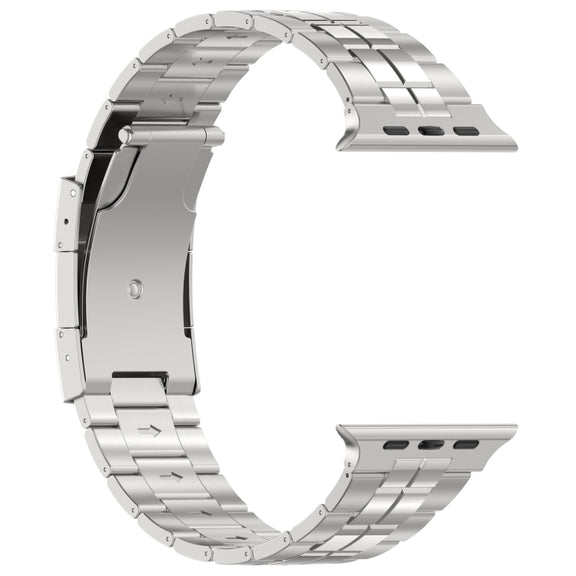 For Apple Watch 42mm Tortoise Buckle Titanium Steel Watch Band(Silver)
