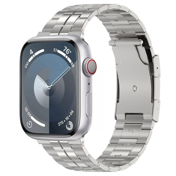 For Apple Watch 42mm Tortoise Buckle Titanium Steel Watch Band(Silver)