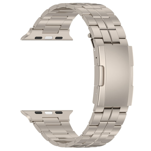 For Apple Watch 38mm Tortoise Buckle Titanium Steel Watch Band(Starlight)