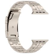 For Apple Watch 38mm Tortoise Buckle Titanium Steel Watch Band(Starlight)