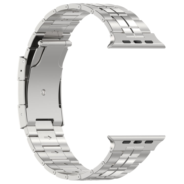 For Apple Watch 38mm Tortoise Buckle Titanium Steel Watch Band(Silver)