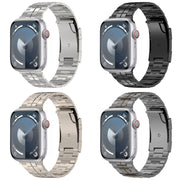 For Apple Watch 38mm Tortoise Buckle Titanium Steel Watch Band(Grey)