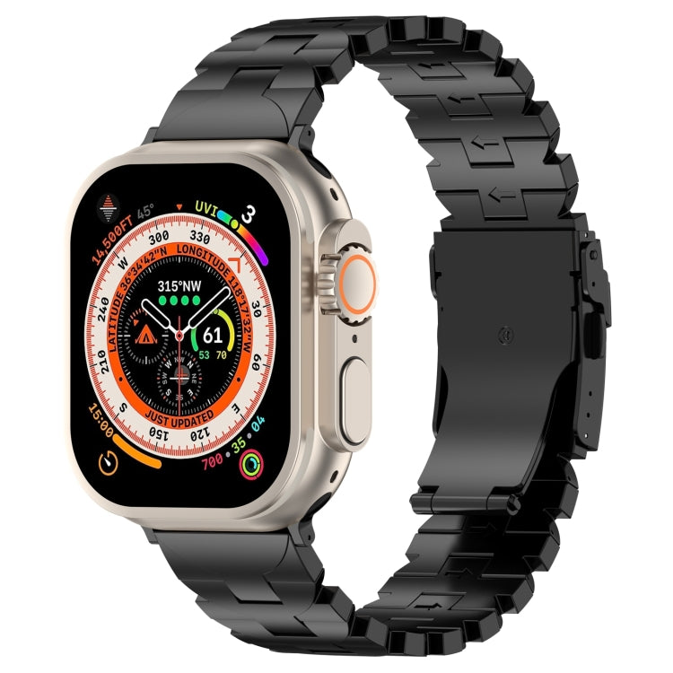 For Apple Watch Ultra 2 49mm Butterfly Type Titanium Steel Watch Band(Black)