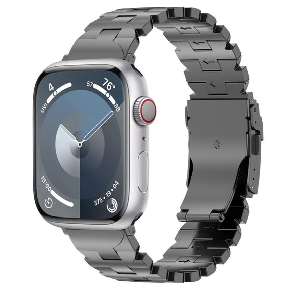 For Apple Watch Series 9 45mm Butterfly Type Titanium Steel Watch Band(Grey)