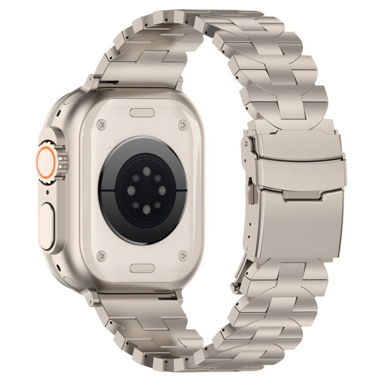For Apple Watch Series 3 42mm Butterfly Type Titanium Steel Watch Band(Titanium)