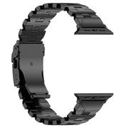 For Apple Watch 42mm Butterfly Type Titanium Steel Watch Band(Black)