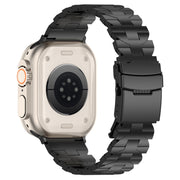 For Apple Watch 42mm Butterfly Type Titanium Steel Watch Band(Black)