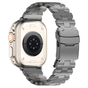 For Apple Watch 42mm Butterfly Type Titanium Steel Watch Band(Grey)