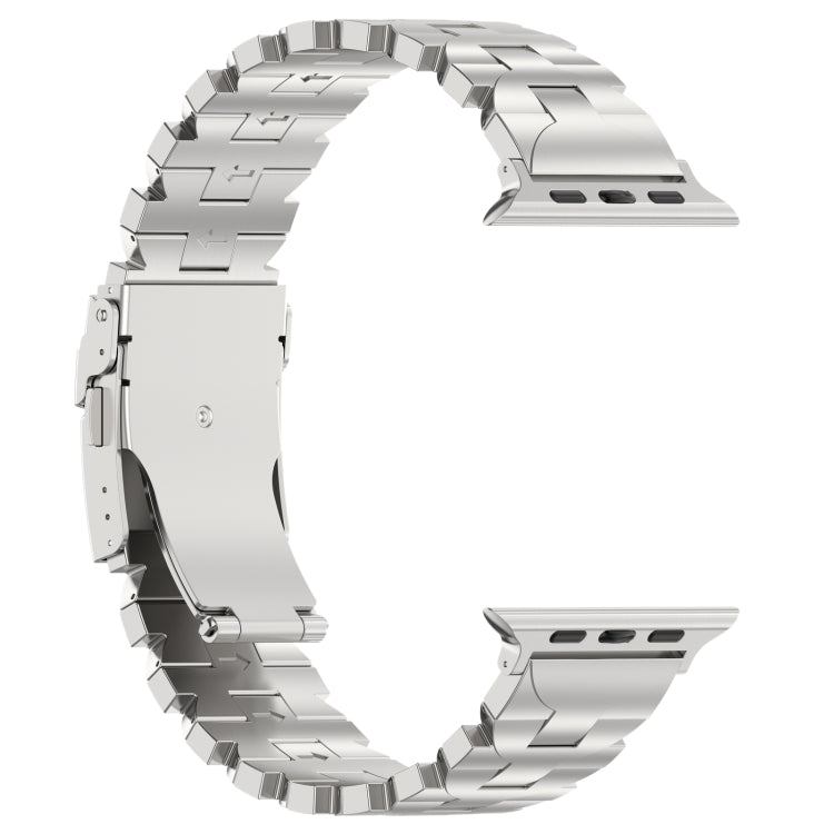 For Apple Watch 42mm Butterfly Type Titanium Steel Watch Band(Silver)