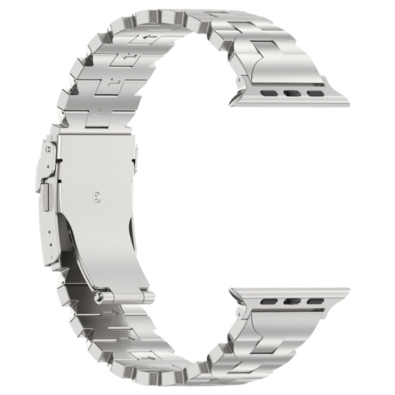 For Apple Watch 42mm Butterfly Type Titanium Steel Watch Band(Silver)