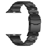 For Apple Watch 38mm Butterfly Type Titanium Steel Watch Band(Black)