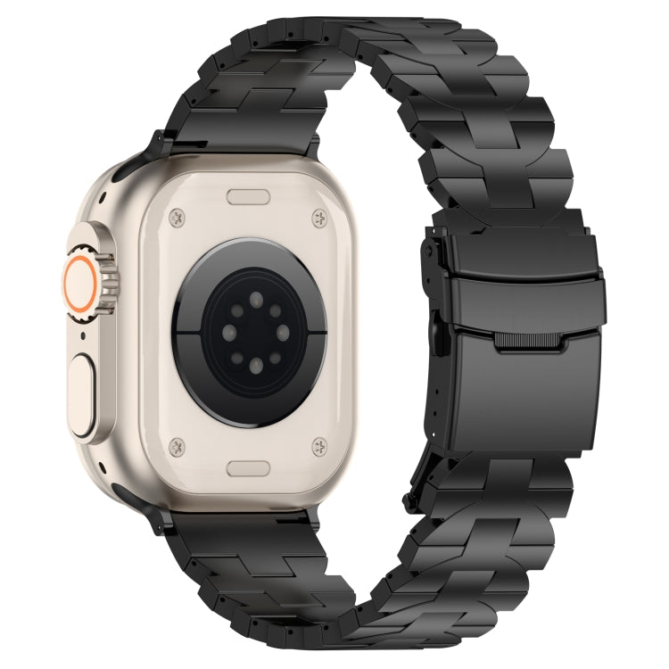 For Apple Watch 38mm Butterfly Type Titanium Steel Watch Band(Black)