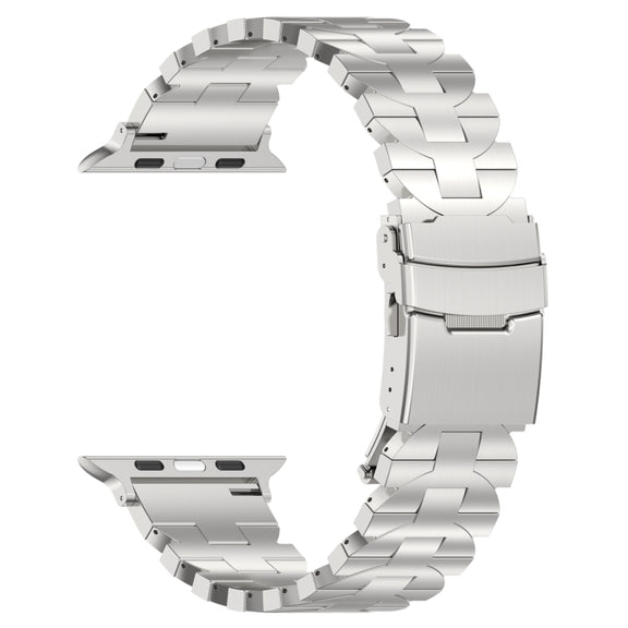 For Apple Watch 38mm Butterfly Type Titanium Steel Watch Band(Silver)