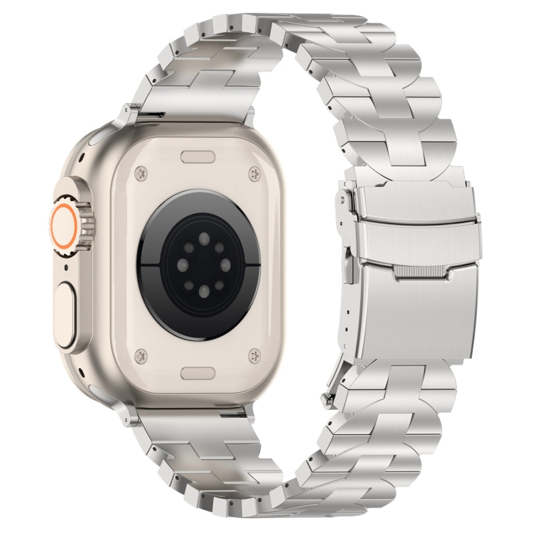 For Apple Watch 38mm Butterfly Type Titanium Steel Watch Band(Silver)