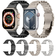 For Apple Watch Series 2 38mm Butterfly Type Titanium Steel Watch Band(Grey)
