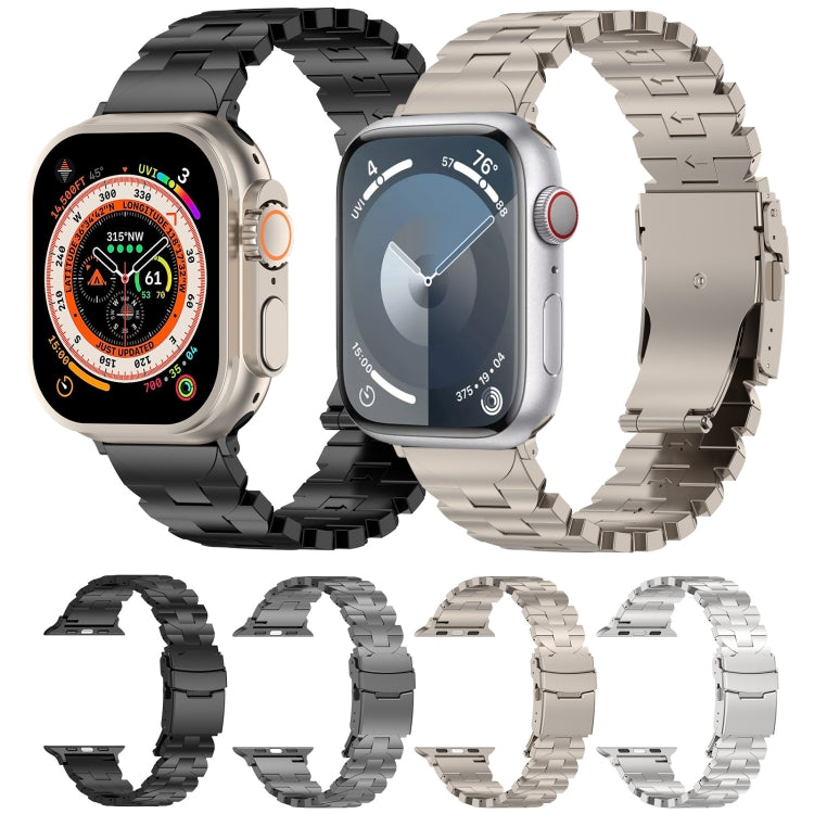 For Apple Watch 38mm Butterfly Type Titanium Steel Watch Band(Grey)