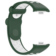 For Redmi Watch 4 Two Color Silicone Sports Watch Band(Dark Green White)