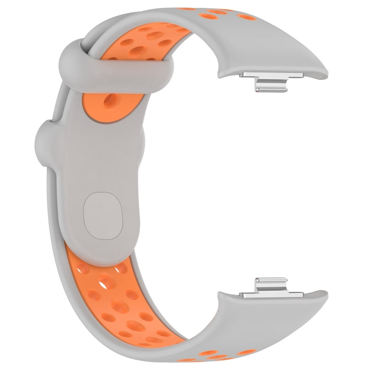For Redmi Watch 4 Two Color Silicone Sports Watch Band(Grey Orange)