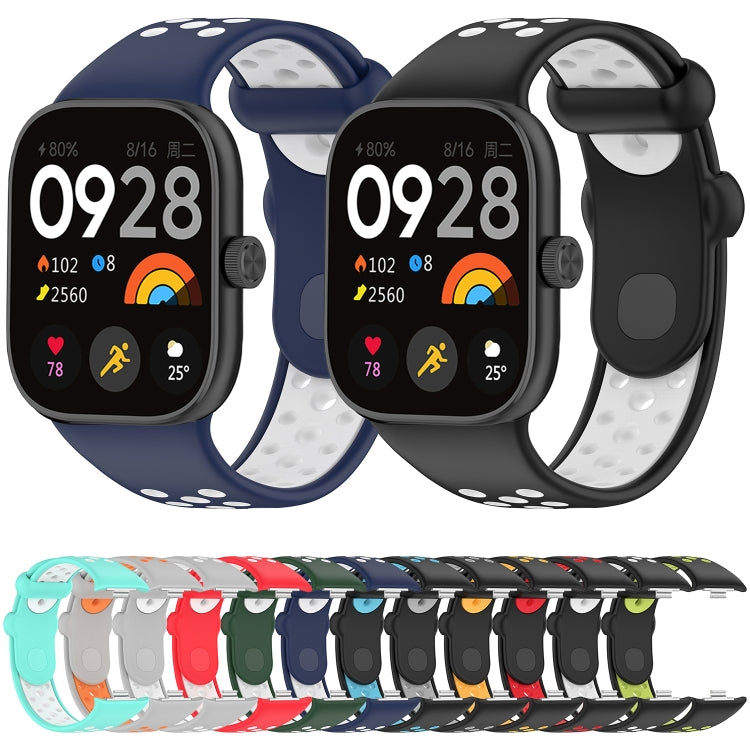For Redmi Watch 4 Two Color Silicone Sports Watch Band(Red White)