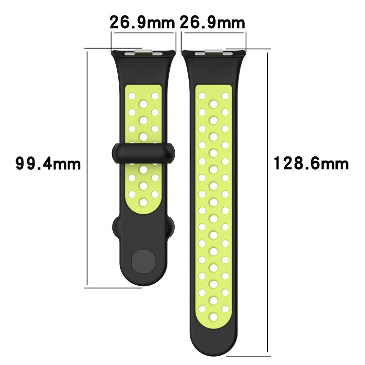 For Redmi Watch 4 Two Color Silicone Sports Watch Band(Grey White)