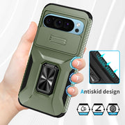 For Google Pixel 9 / Pixel 9 Pro Sliding Camshield Holder Phone Case(Alpine Green)