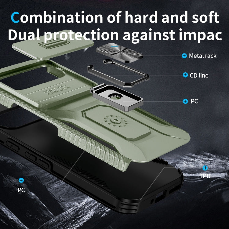For Google Pixel 9 / Pixel 9 Pro Sliding Camshield Holder Phone Case(Alpine Green)