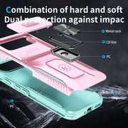 For Google Pixel 9 / Pixel 9 Pro Sliding Camshield Holder Phone Case(Pink + Grey Green)