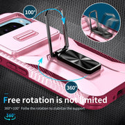 For Google Pixel 9 / Pixel 9 Pro Sliding Camshield Holder Phone Case(Pink + Rose Red)
