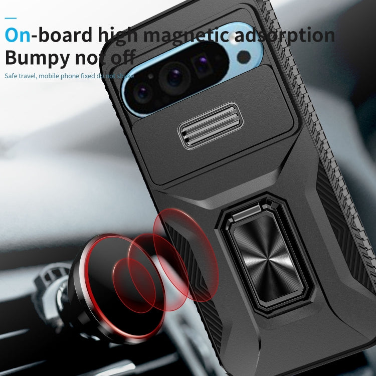 For Google Pixel 9 / Pixel 9 Pro Sliding Camshield Holder Phone Case(Black)